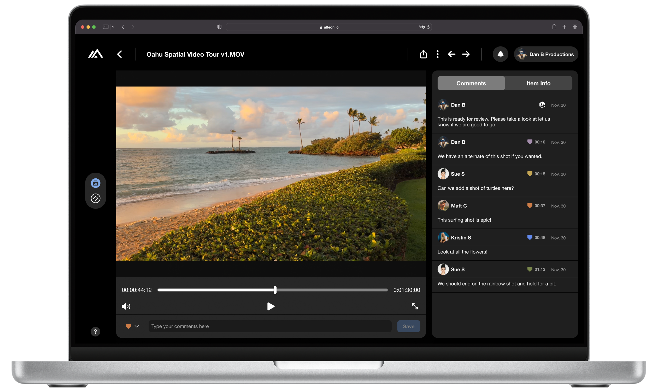 Collaboration comments
