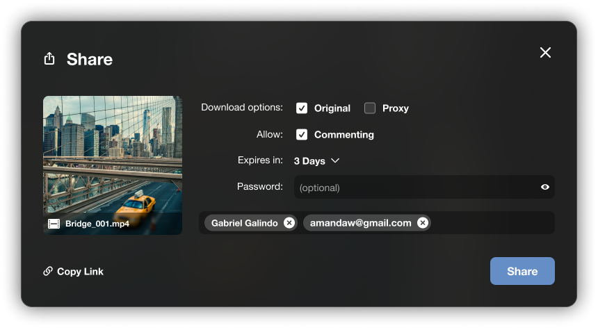 Share modal